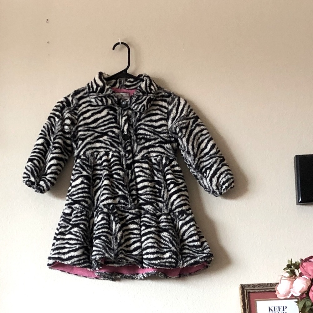 American Widgeon little Zebra girls faux fur coat